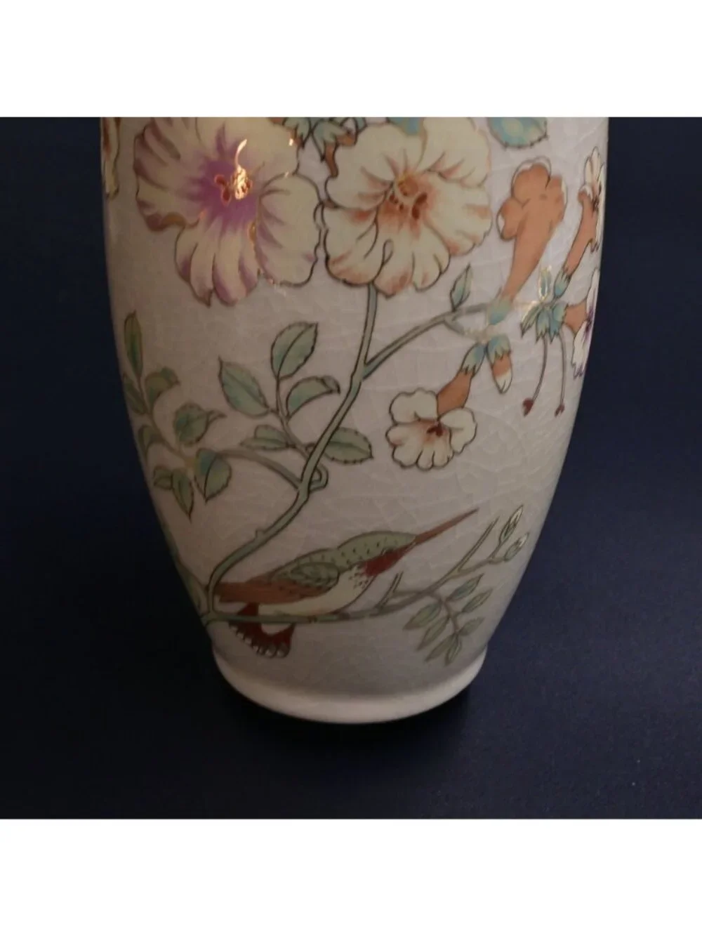 Japanese Humming Bird Floral Vase Set Of 3